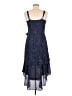 Parker 100% Polyester Polka Dots Blue Cocktail Dress Size M - photo 2