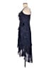 Parker 100% Polyester Polka Dots Blue Cocktail Dress Size M - photo 5