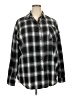 Fantaslook 100% Polyester Plaid Black Long Sleeve Blouse Size 2X - photo 1