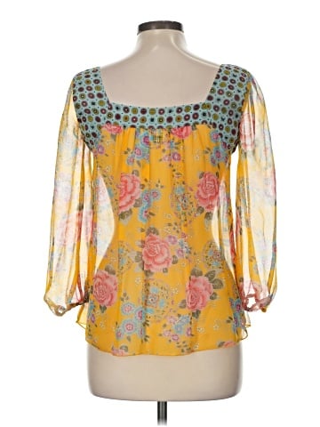 Anna Sui for Anthropologie 3/4 Sleeve Silk Top (view 2)