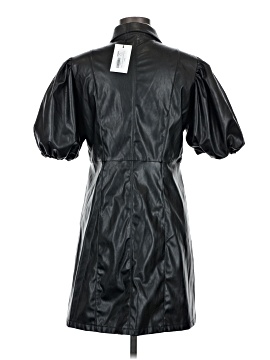 knee length dresses for ladies Women's Something to Behold Brown Faux Leather Short Sleeve Belted Midi Dress | Size: L main image 0