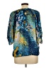 Gibson 100% Polyester Blue 3/4 Sleeve Blouse Size L - photo 2