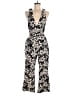 ASOS 100% Polyester Animal Print Black Jumpsuit Size 6 - photo 1