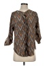 Assorted Brands 100% Polyester Chevron-herringbone Brown 3/4 Sleeve Blouse Size S - photo 1