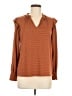 Kaileigh Brown Long Sleeve Blouse Size M - photo 1