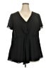 Torrid 100% Polyester Black Short Sleeve Blouse Size 2X Plus (2) - photo 1