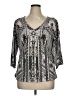 One World Gray 3/4 Sleeve Blouse Size XL - photo 1