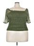 Torrid 100% Polyester Green Short Sleeve Top Size 4X Plus (4) - photo 1