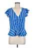 WAYF Blue Short Sleeve Blouse Size M - photo 1