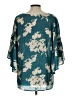 New Directions Teal 3/4 Sleeve Blouse Size L - photo 2