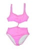 Solid & Striped Color Block Pink One Piece Swimsuit Size S - photo 1