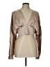 Glam Metallic Tan Long Sleeve Blouse Size L - photo 1