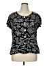 Assorted Brands 100% Rayon Paisley Black Short Sleeve Blouse Size 1X - photo 1