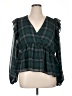 Torrid 100% Polyester Green 3/4 Sleeve Blouse Size 1X Plus (1) - photo 1