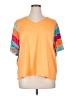 Unbranded Color Block Orange Short Sleeve Top Size 0X - photo 1