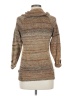 Leo & Nicole Tweed Brown Turtleneck Sweater Size M - photo 2