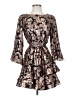 Saloni 100% Polyester Paisley Brown Cocktail Dress Size 2 - photo 1