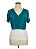 Danny And Nicole Teal Short Sleeve Blouse Size 1X - photo 1