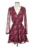 Mi ami 100% Polyester Hearts Burgundy Cocktail Dress Size XXS - photo 1