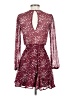 Mi ami 100% Polyester Hearts Burgundy Cocktail Dress Size XXS - photo 2
