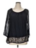 Assorted Brands Black 3/4 Sleeve Blouse Size XL (estimated) - photo 1