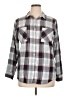 Mudd 100% Cotton Plaid Gray 3/4 Sleeve Button-Down Shirt Size XL - photo 1