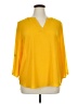 Chaus 100% Polyester Yellow 3/4 Sleeve Blouse Size XL - photo 1