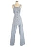 Japna 100% Cotton Chevron-herringbone Gray Jumpsuit Size S - photo 1