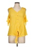 Perseption Concept Yellow Short Sleeve Top Size L - photo 1