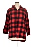 Collections etc. 100% Cotton Plaid Red 3/4 Sleeve Button-Down Shirt Size XL - photo 1