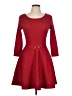 BCX Solid Red Casual Dress Size L - photo 1