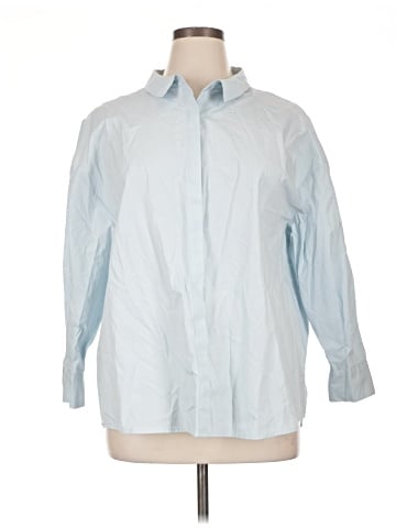 Just Fab 3/4 Sleeve Button-Down Shirt (view 1)