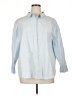 Just Fab 100% Cotton Blue 3/4 Sleeve Button-Down Shirt Size XL - photo 1