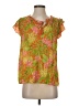 Rose + Olive 100% Rayon Orange Short Sleeve Blouse Size S - photo 1
