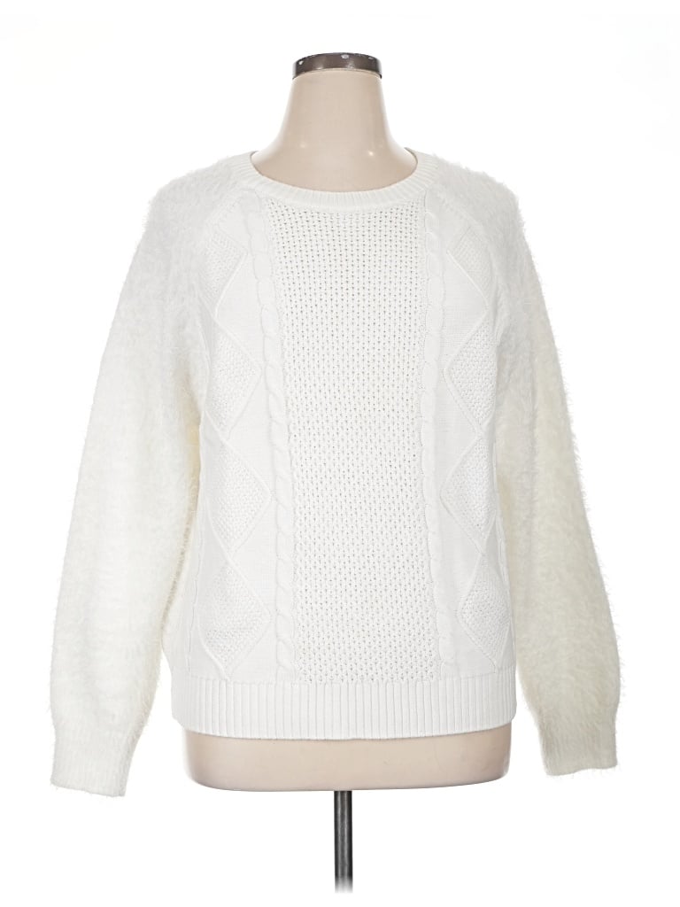 Pre-owned Bass Pullover Sweater In White