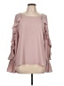 Lily Rain 100% Polyester Pink 3/4 Sleeve Blouse Size L - photo 1