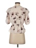 Express 100% Polyester Tan Short Sleeve Blouse Size XS - photo 2