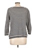 Lauren Jeans Co. 100% Cotton Stripes Black Silver Pullover Sweater Size L - photo 2