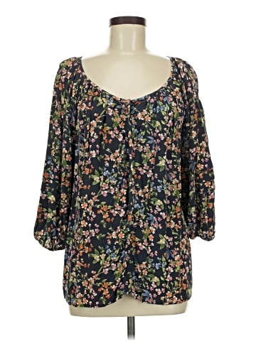 Jade by Johnny Was 3/4 Sleeve Silk Top (view 1)