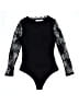 Just Fab 100% Nylon Black Bodysuit Size M - photo 1