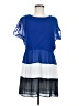MNG Color Block Blue Casual Dress Size 6 - photo 1