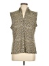 Evan Picone Tweed Gold Sleeveless Blouse Size L - photo 1