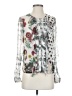Leifnotes 100% Viscose Floral Silver Long Sleeve Blouse Size 0 - photo 1