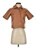 Central Park West 100% Polyurethane Brown Short Sleeve Blouse Size XS - photo 1