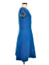 Ann Taylor Solid Blue Casual Dress Size 8 - photo 4