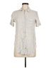 Theory Gray Short Sleeve Button-Down Shirt Size M - photo 1