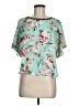 Assorted Brands 100% Polyester Teal Short Sleeve Blouse Size M - photo 1