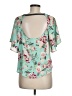 Assorted Brands 100% Polyester Teal Short Sleeve Blouse Size M - photo 2