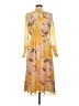 Halogen 100% Polyester Yellow Casual Dress Size M - photo 2