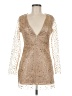 Unbranded 100% Polyester Gold Cocktail Dress Size M - photo 1